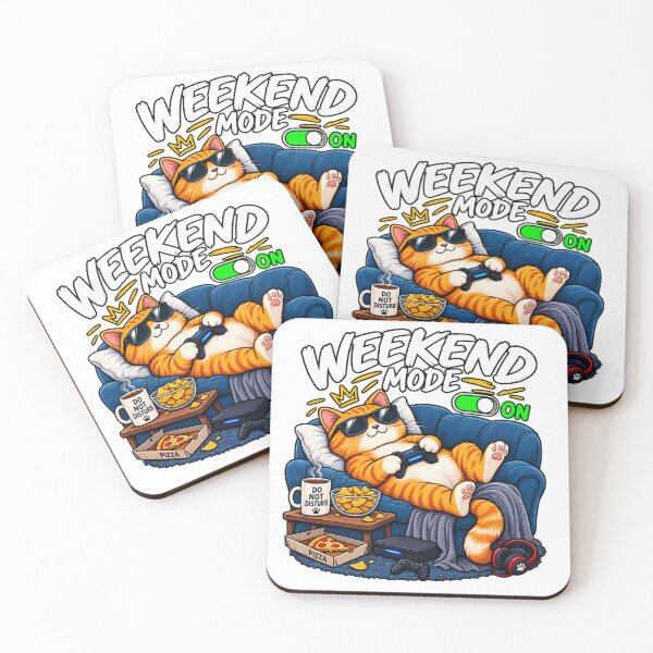 Item preview, Weekend Mode On: Funny Cat Gamer Vibes designed and sold by Pixel Palette.
