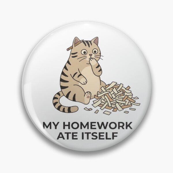 Item preview, My Homework Ate Itself - Cat Design designed and sold by RunningWhiskers.