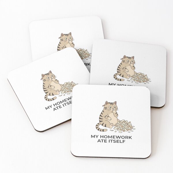 Item preview, My Homework Ate Itself - Cat Design designed and sold by RunningWhiskers.
