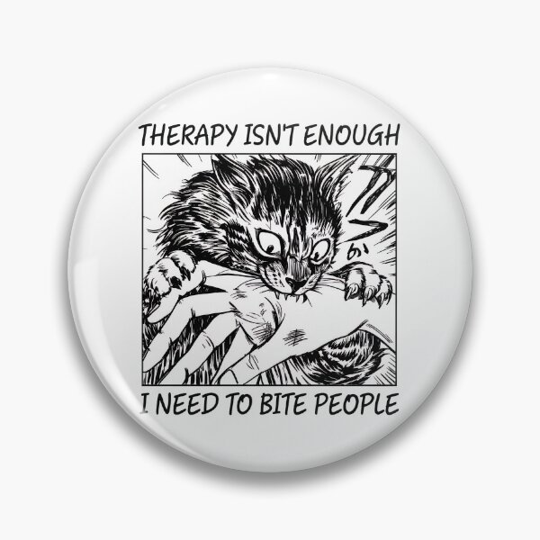 Item preview, Cat Biting Hand Manga Style Humor designed and sold by OlyvieArt.