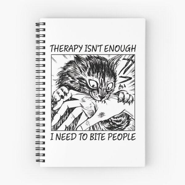 Item preview, Cat Biting Hand Manga Style Humor designed and sold by OlyvieArt.