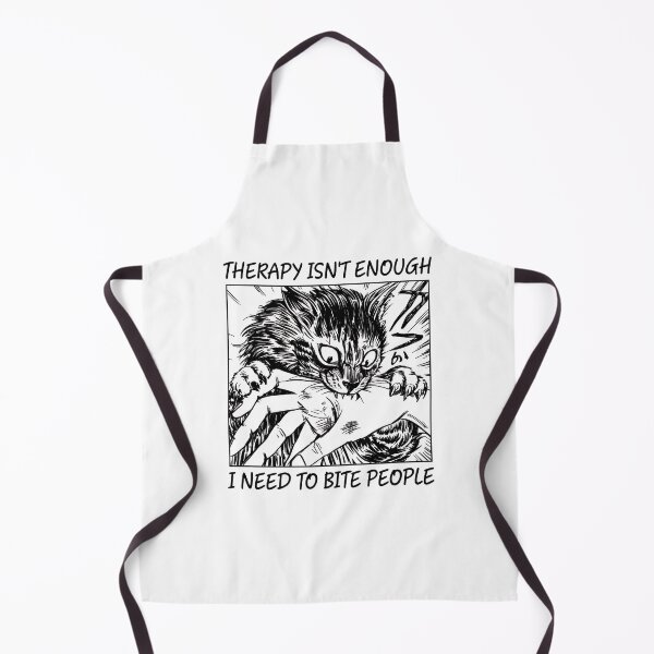 Item preview, Cat Biting Hand Manga Style Humor designed and sold by OlyvieArt.