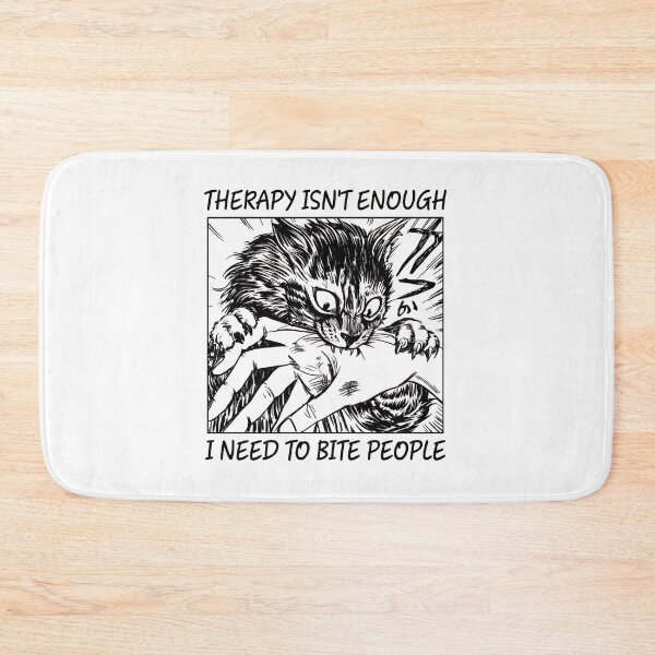 Item preview, Cat Biting Hand Manga Style Humor designed and sold by OlyvieArt.