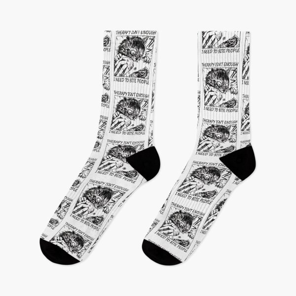 Item preview, Cat Biting Hand Manga Style Humor designed and sold by OlyvieArt.