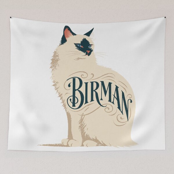 Item preview, Birman Cat Word Art | Typography Cat Silhouette Design designed and sold by AyfuDesigns.