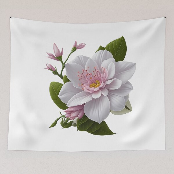 Item preview, Soft Pink and White Floral Vector Art with Foliage designed and sold by defieldnarzo.