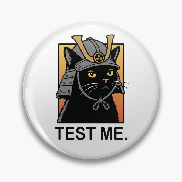 Item preview, Samurai Black Cat - Test Me  designed and sold by SakuraHaven.