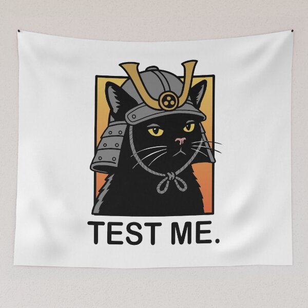 Item preview, Samurai Black Cat - Test Me  designed and sold by SakuraHaven.