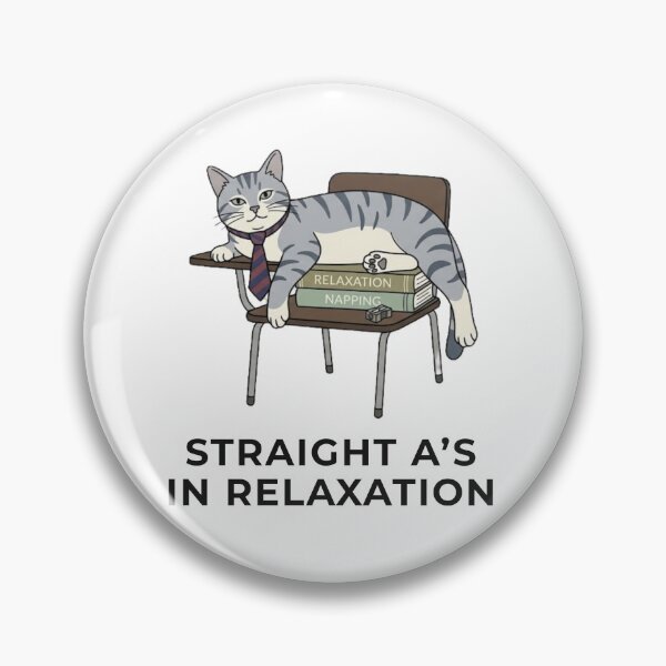 Item preview, Straight A's in Relaxation - Cat Design designed and sold by RunningWhiskers.