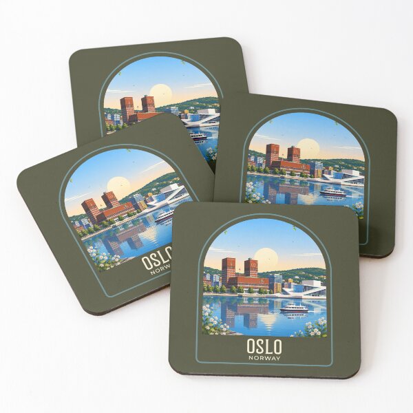 Artikelvorschau, Oslo Vintage Reiseillustration entworfen und verkauft von HomeLivingCo.