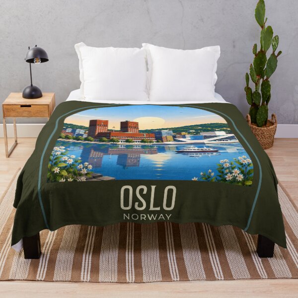 Artikelvorschau, Oslo Vintage Reiseillustration entworfen und verkauft von HomeLivingCo.