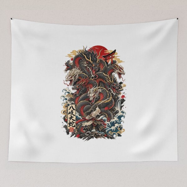 Item preview, Yamata no Orochi — Japanese Mythology Tattoo Art designed and sold by YunsCozyCorner.