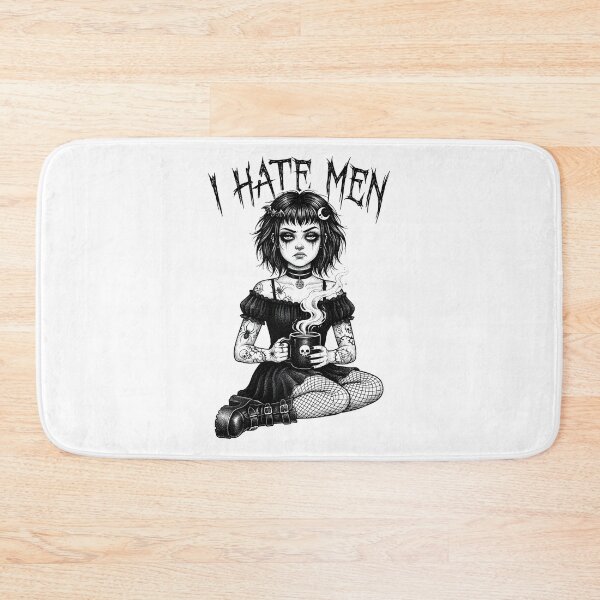Item preview, I Hate Men Goth Girl drinks coffee Alternative aesthetics designed and sold by OH-MY-GOTH.