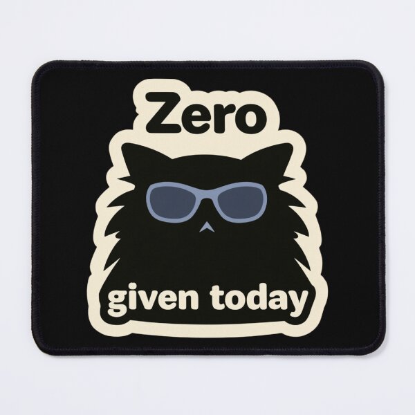 Item preview, Zero Given Today Black Cat Sticker With Sunglasses - Funny Attitude Typography Design designed and sold by KanDa-Shop.