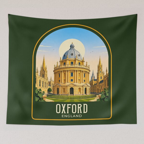 Item preview, Oxford Vintage Travel Illustration designed and sold by HomeLivingCo.