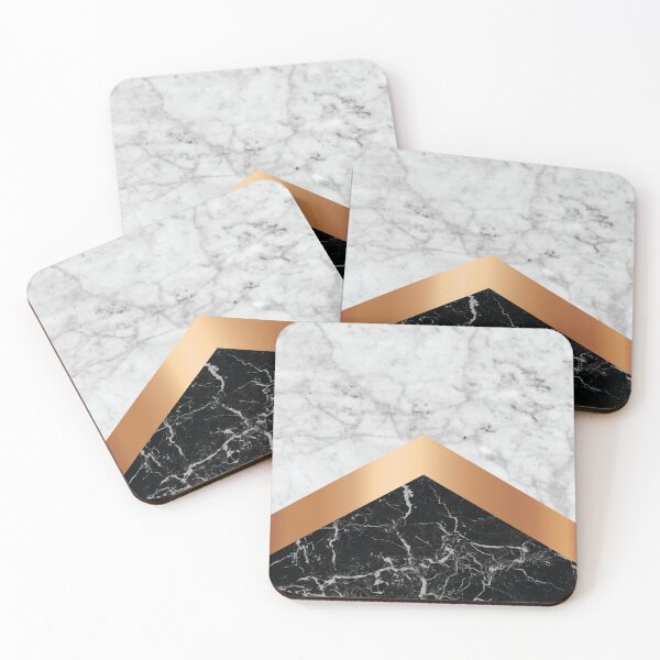 Item preview, Stone Arrow Pattern - White & Black Marble & Rose Gold #799 designed and sold by Natural Collective.