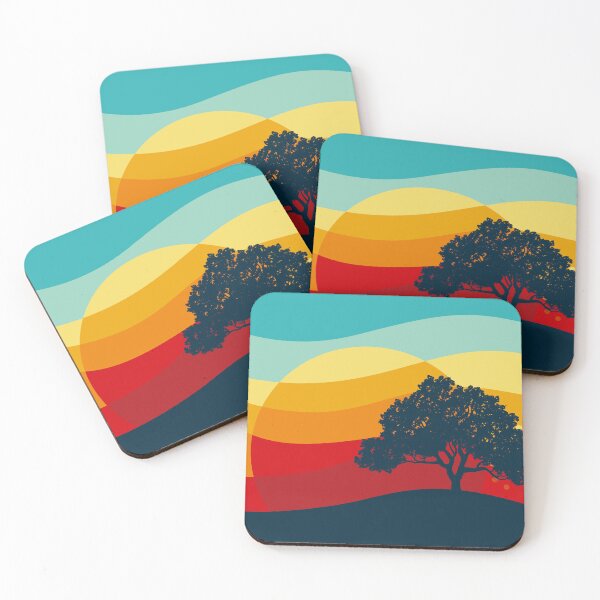 Item preview,  Retro Sunset Landscape with Silhouette Trees designed and sold by chaaval.