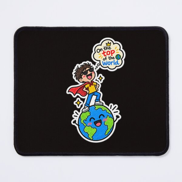 Item preview, On the Top of the World Funny Kid-Style Earth Cartoon Sticker | Cute Adventure Doodle designed and sold by PearlPathFinds.
