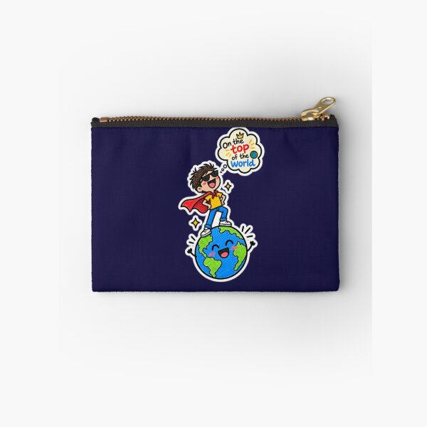 Item preview, On the Top of the World Funny Kid-Style Earth Cartoon Sticker | Cute Adventure Doodle designed and sold by PearlPathFinds.