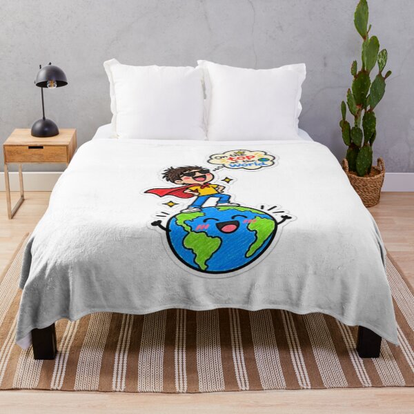 Item preview, On the Top of the World Funny Kid-Style Earth Cartoon Sticker | Cute Adventure Doodle designed and sold by PearlPathFinds.