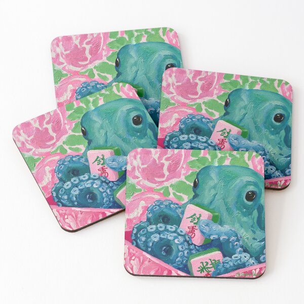 Item preview, Preppy Mahjong octopus designed and sold by SophieClimaArt.