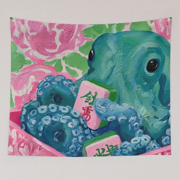 Item preview, Preppy Mahjong octopus designed and sold by SophieClimaArt.