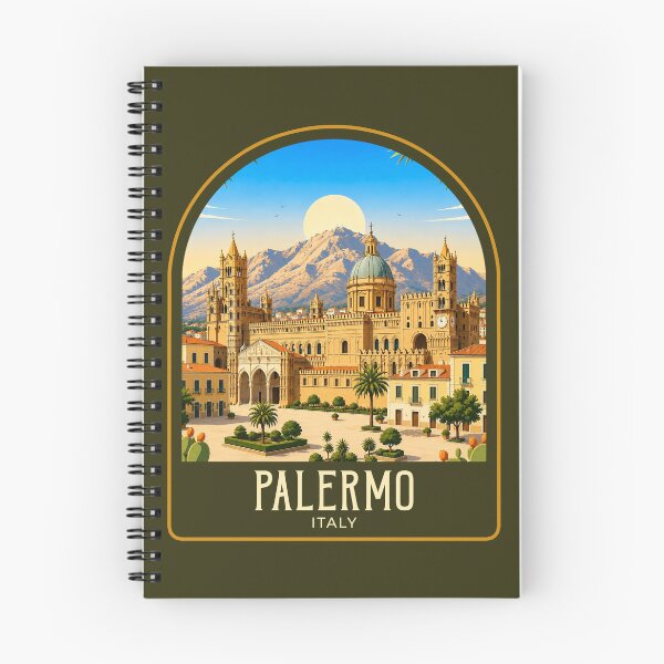 Item preview, Palermo Vintage Travel Illustration designed and sold by HomeLivingCo.