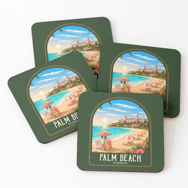 Artikelvorschau, Vintage-Reiseillustration von Palm Beach entworfen und verkauft von HomeLivingCo.