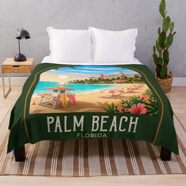 Artikelvorschau, Vintage-Reiseillustration von Palm Beach entworfen und verkauft von HomeLivingCo.