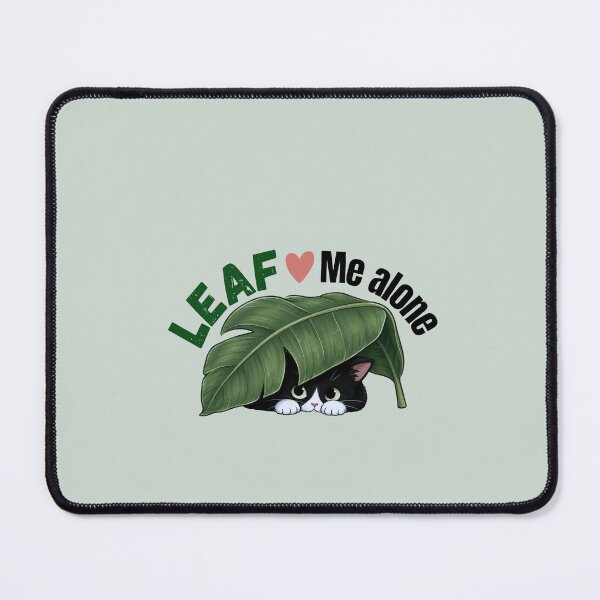 Item preview, Leaf Me Alone | Cute Shy Cat Under a Giant Leaf Sticker designed and sold by Reddiamond3 ⭐⭐⭐⭐⭐.
