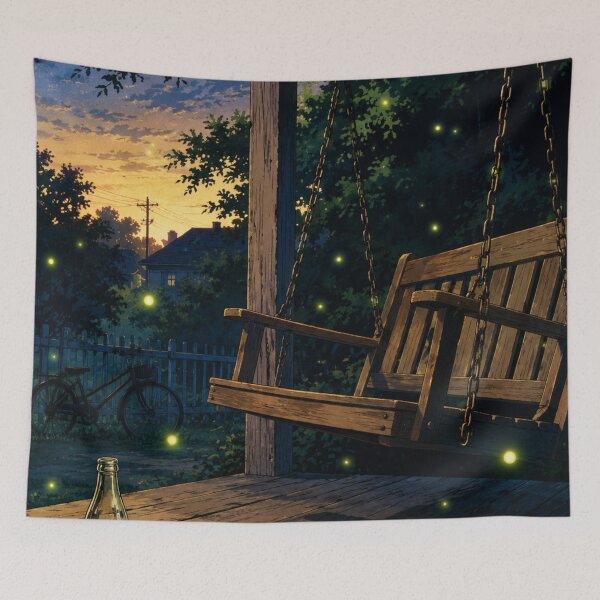 Item preview, Lofi Nostalgia: Porch Swing Evening designed and sold by bapupa.