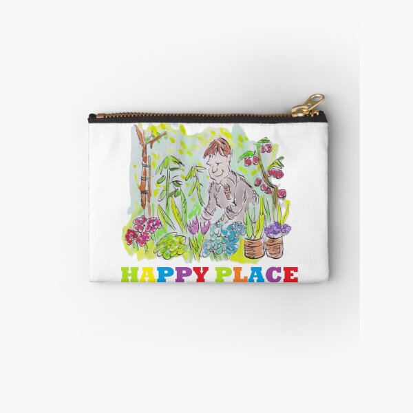 Item preview, Man in a colourful garden happy place designed and sold by Inky Fingers Illustrations.