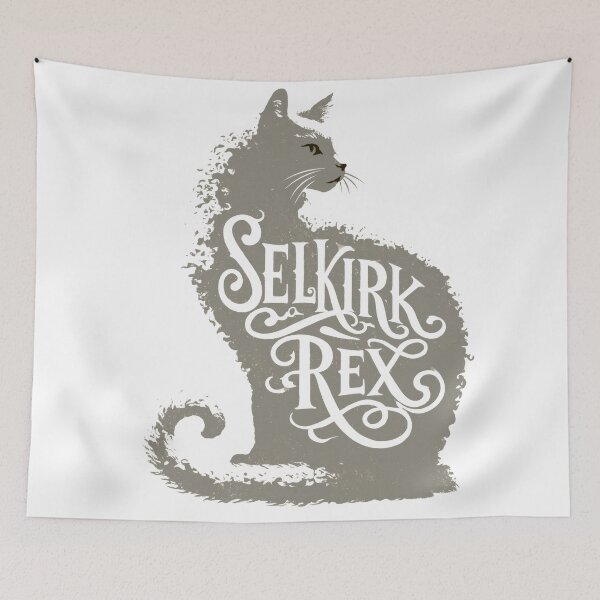 Item preview, Selkirk Rex Cat Word Art | Typography Cat Silhouette Design designed and sold by AyfuDesigns.