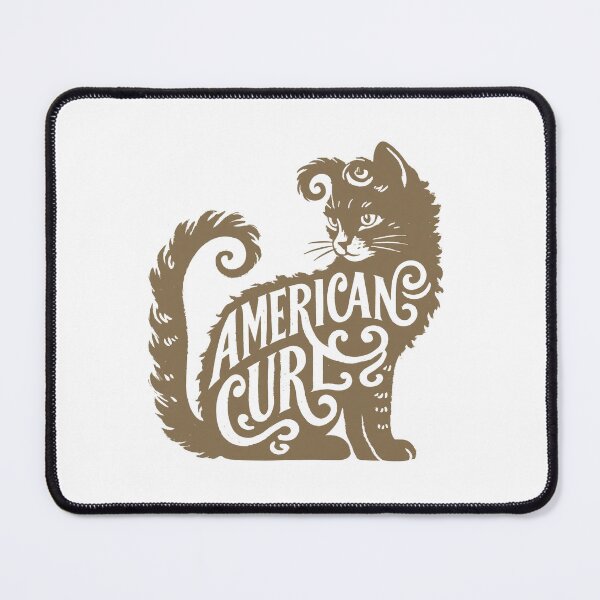 Item preview, American Curl Cat Word Art | Typography Cat Silhouette Design designed and sold by AyfuDesigns.