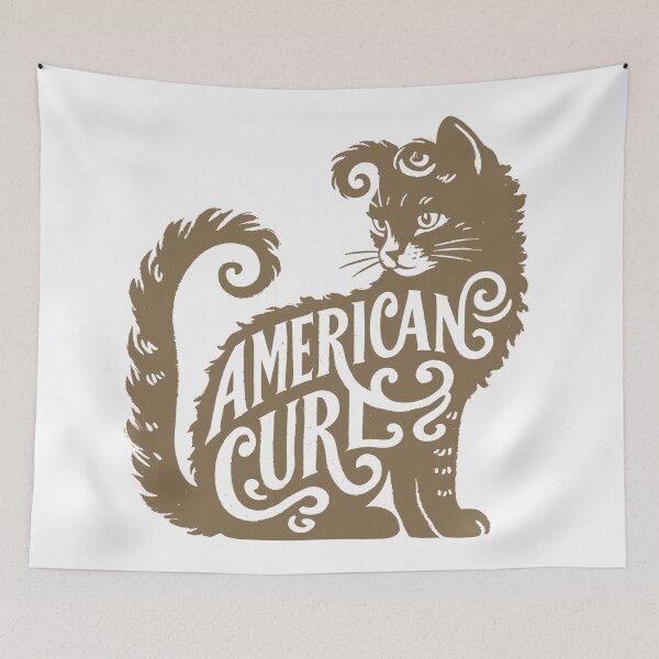 Item preview, American Curl Cat Word Art | Typography Cat Silhouette Design designed and sold by AyfuDesigns.