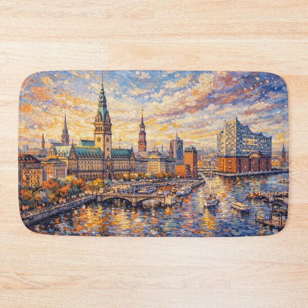 Item preview, A painting of Hamburg, Germany – A Beautiful place in Europe. designed and sold by GalleryKauffeld.