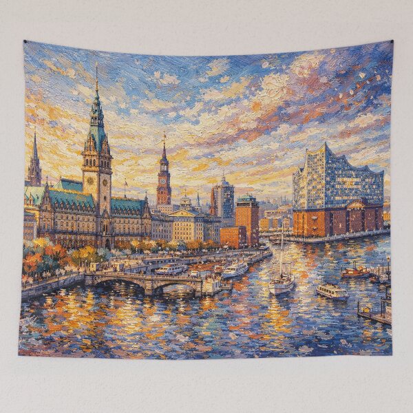 Artikelvorschau, Ein Gemälde von Hamburg, Deutschland – Ein wunderschöner Ort in Europa. entworfen und verkauft von GalleryKauffeld.