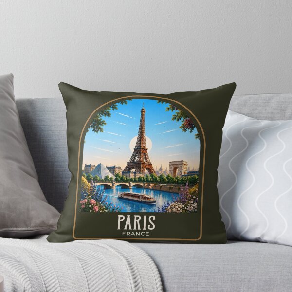 Item preview, Paris Vintage Travel Illustration designed and sold by HomeLivingCo.