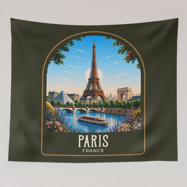 Artikelvorschau, Vintage-Reiseillustration aus Paris entworfen und verkauft von HomeLivingCo.