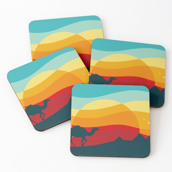 Item preview, Retro Egypt Sunset with Camels and Pyramids designed and sold by chaaval.