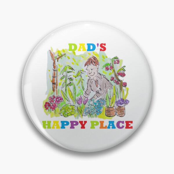 Item preview, Man in a colourful garden dads happy place designed and sold by Inky Fingers Illustrations.