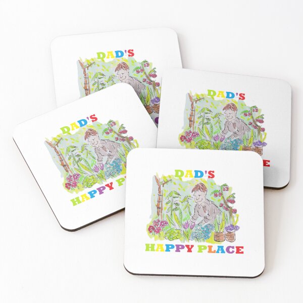 Item preview, Man in a colourful garden dads happy place designed and sold by Inky Fingers Illustrations.