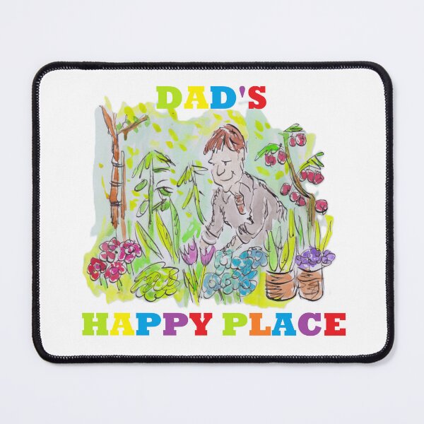 Item preview, Man in a colourful garden dads happy place designed and sold by Inky Fingers Illustrations.