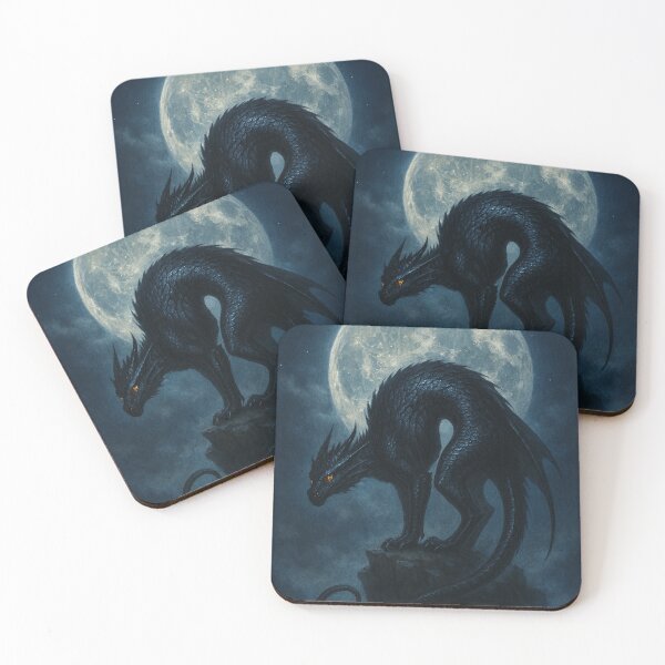 Item preview, Black Cat Dragon Under the Full Moon designed and sold by Joammiyon.