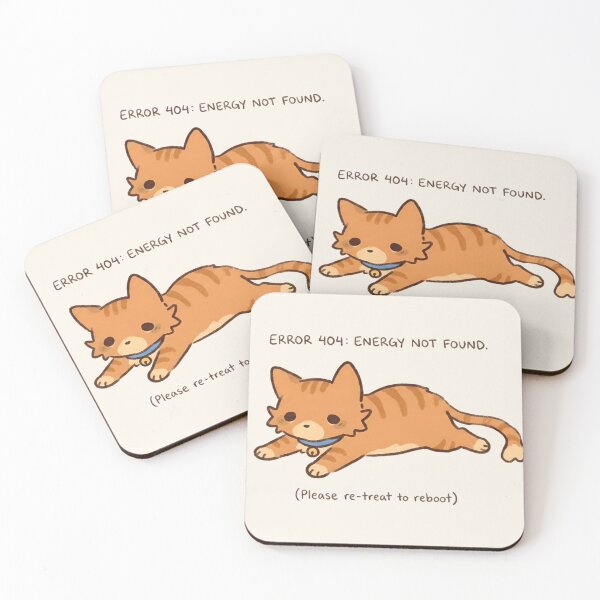 Item preview, Error 404 Energy Not Found Cat Sticker – Funny Tired Orange Cat designed and sold by Art Fly.