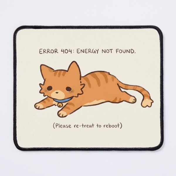 Item preview, Error 404 Energy Not Found Cat Sticker – Funny Tired Orange Cat designed and sold by Art Fly.