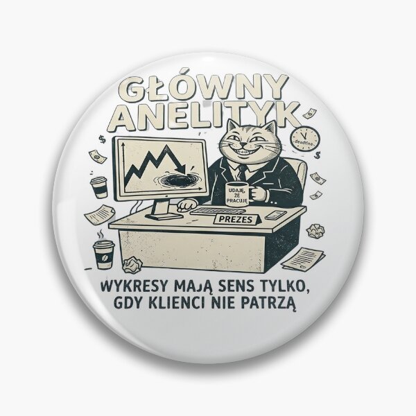 Item preview, Funny Corporate Cat - Chief Analyst Office Meme designed and sold by MareczekShop.