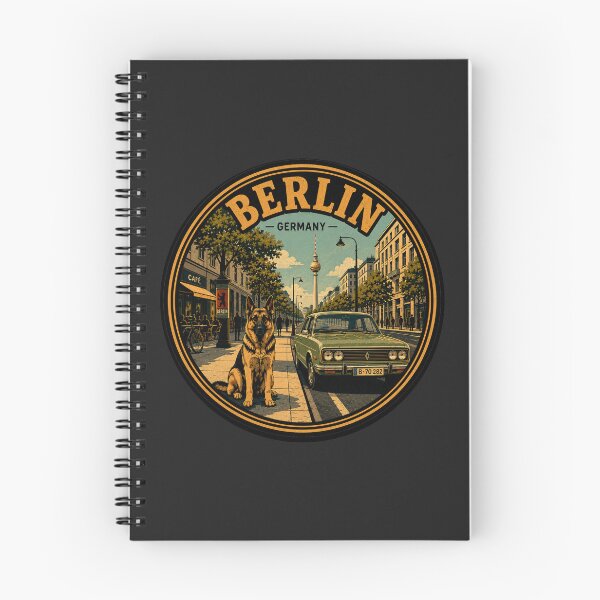 Item preview, German Shepherd Berlin Germany Vintage Travel Car Poster designed and sold by FireWildChild.