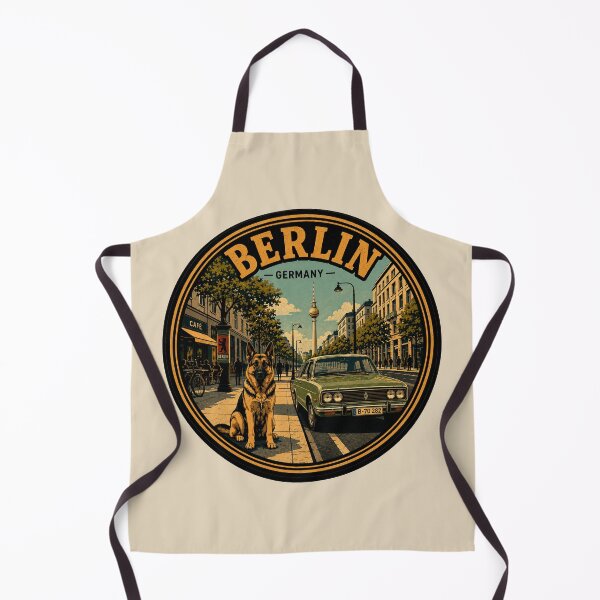 Item preview, German Shepherd Berlin Germany Vintage Travel Car Poster designed and sold by FireWildChild.
