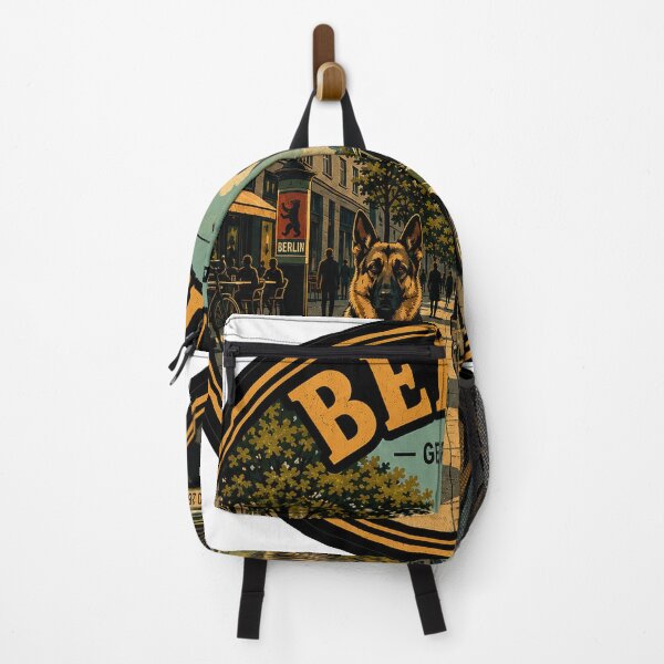 Item preview, German Shepherd Berlin Germany Vintage Travel Car Poster designed and sold by FireWildChild.